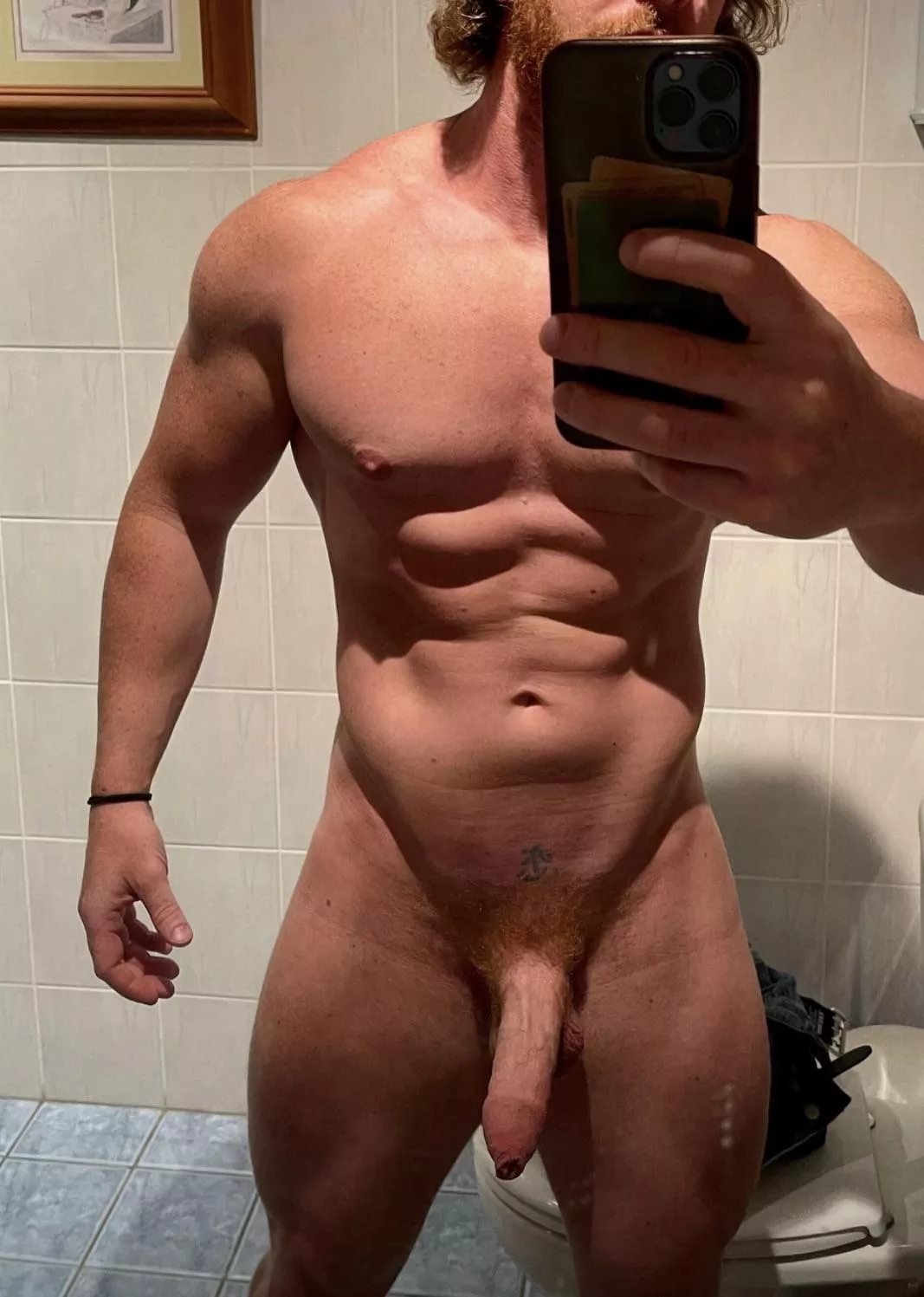 Naked in the bathroom