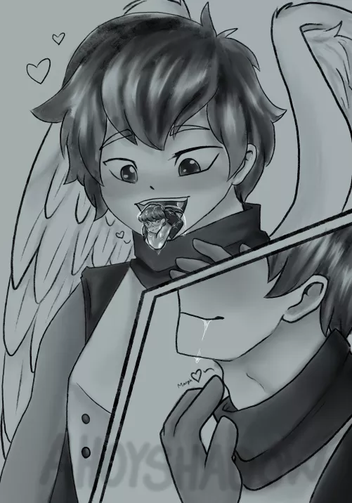 {Image} Commission for u/sharkbit11 Art done by AhoyShadow/me! [M/M][willing]