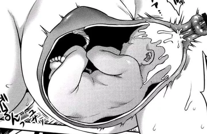 LF Mono Source: 1girl, 1other, baby, cervical penetration, cervix, close up, cum in pussy/creampie, fetus, foreign text, from side, internal cumshot, large breasts, pregnant, sfx, sweat, umbilical cord, uterus/womb, x-ray