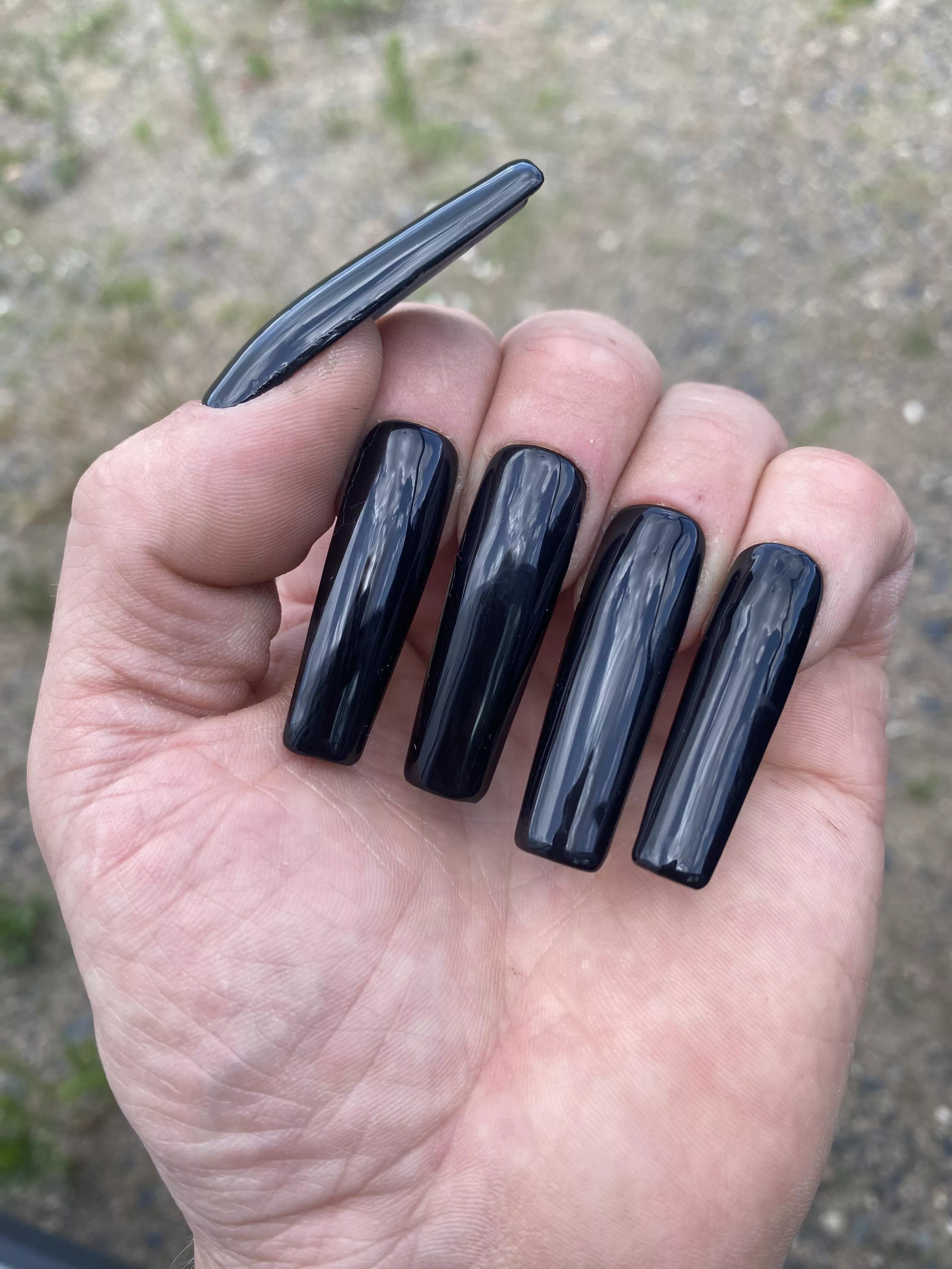 My new long black nails