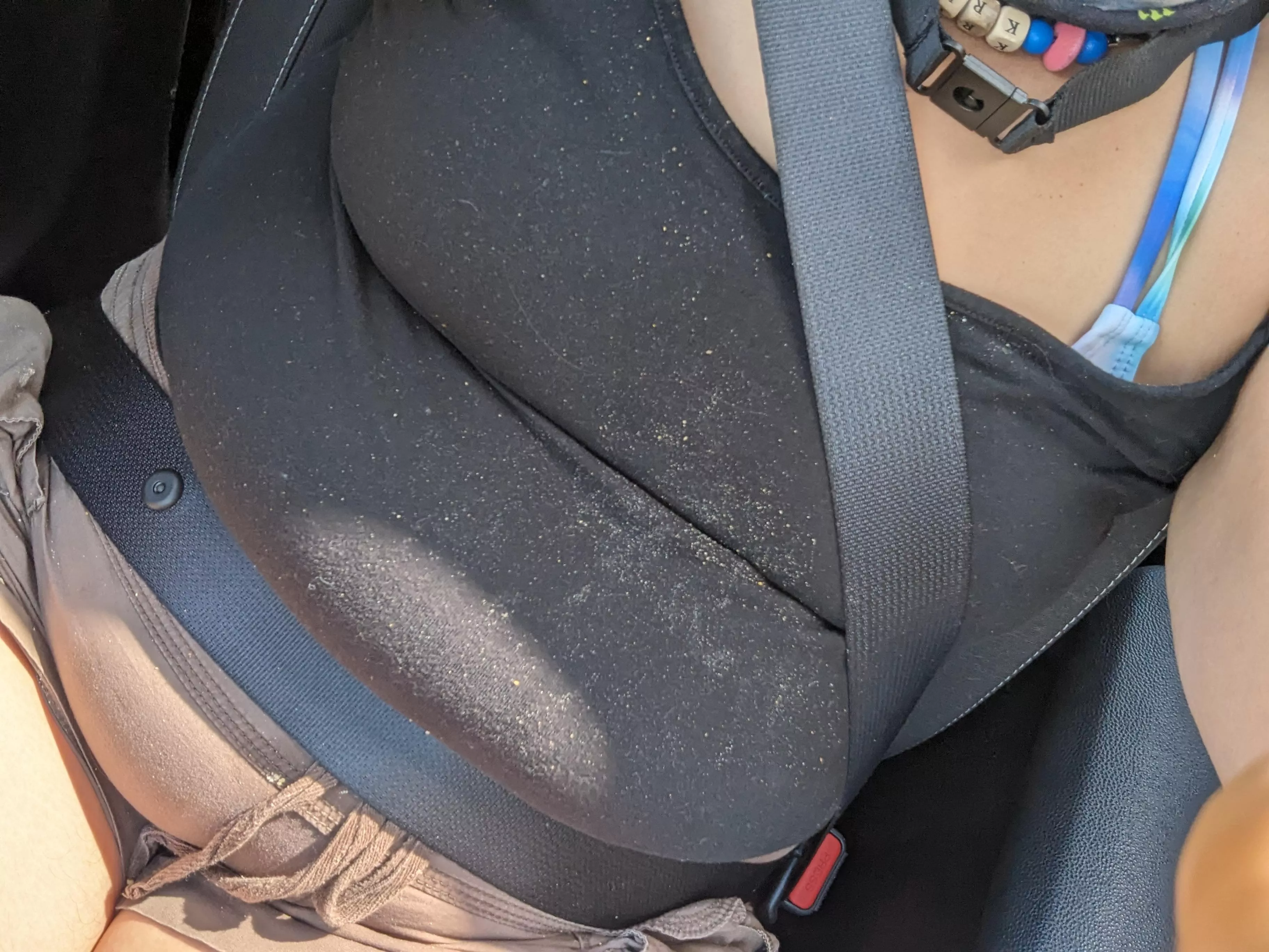 Popcorn dust on my fat body