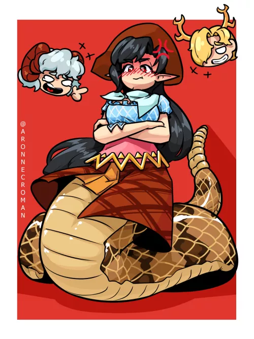 Saki Kurokoma as a rattlesnake lamia by @AronNecroman