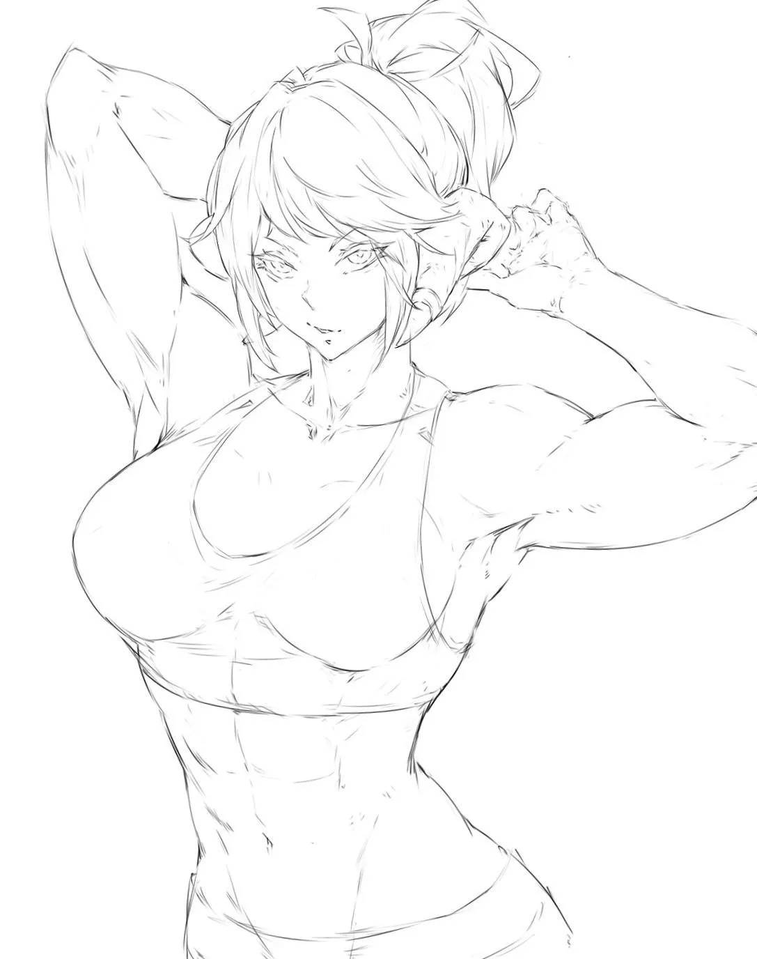 Some muscle lineart ( @tezy8art )