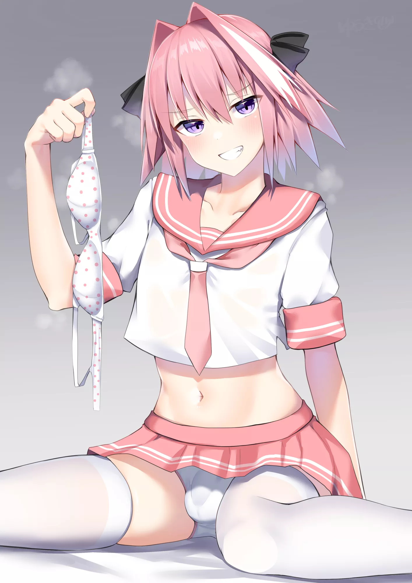 Astolfo took out his bra. What will you do?