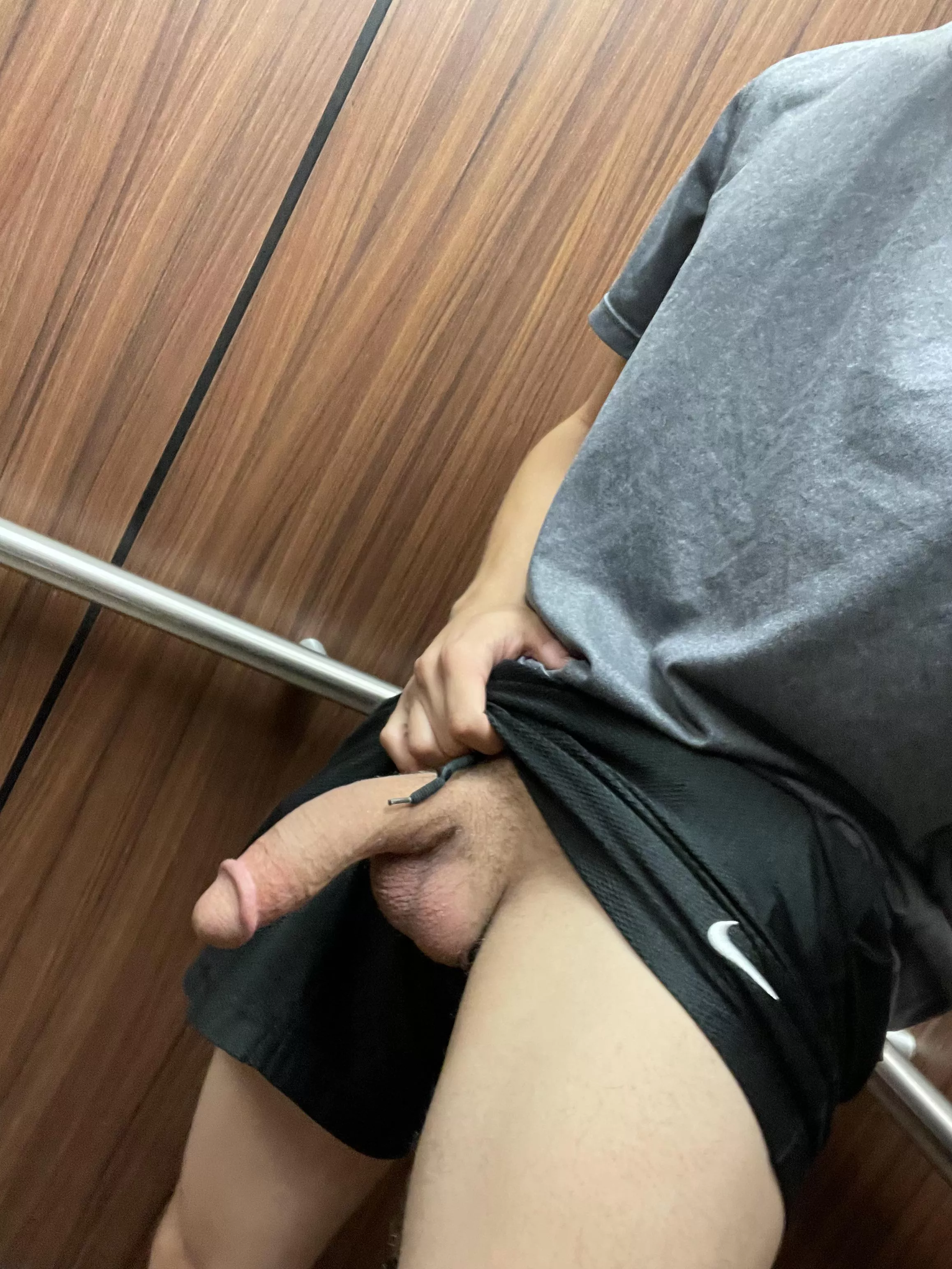Cock out in the elevator 😝