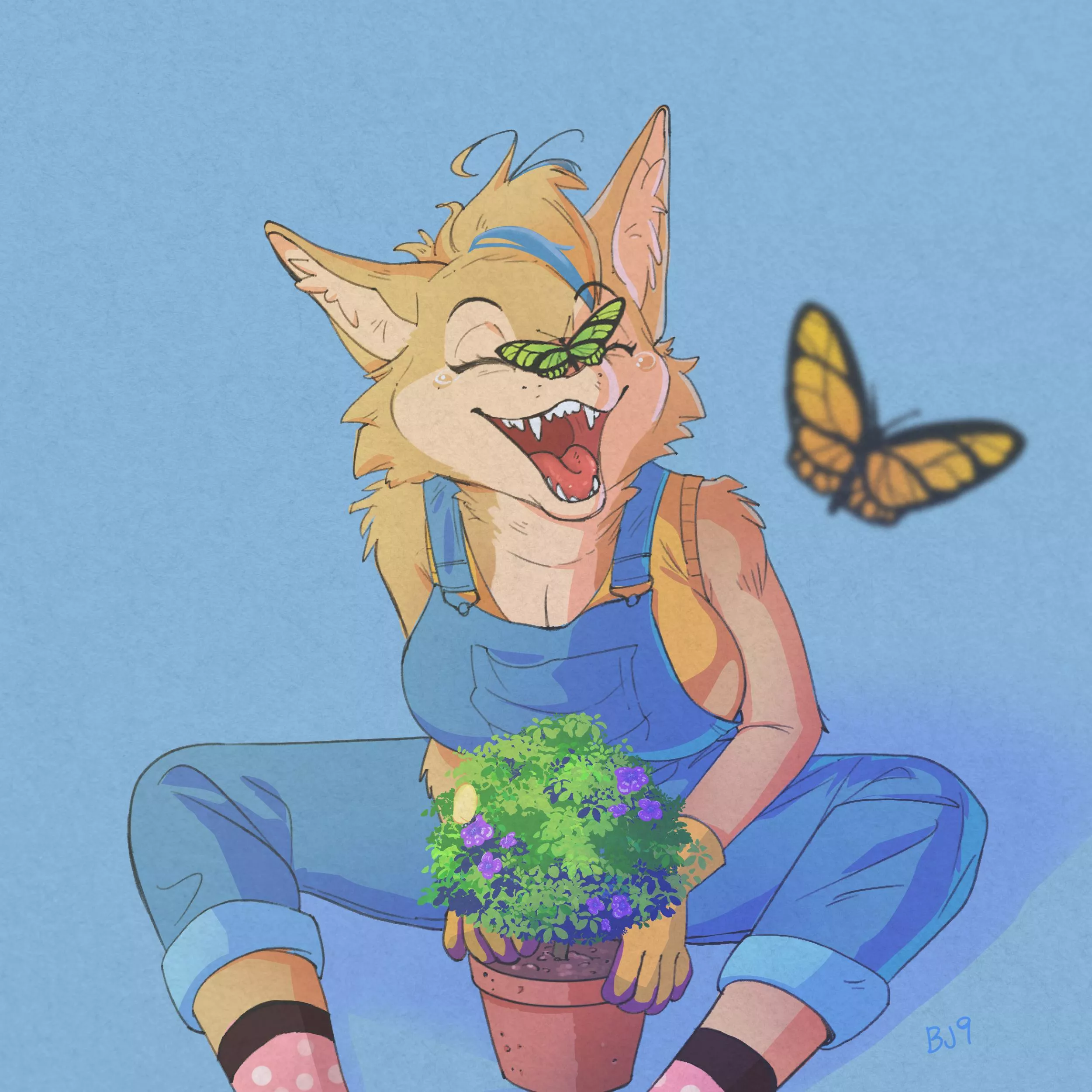 Lili is taking care of her garden