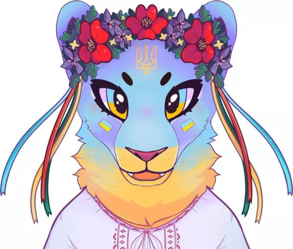 Ukraine as a Lion Vtuber .PSD file to use ✨ (link in comments)