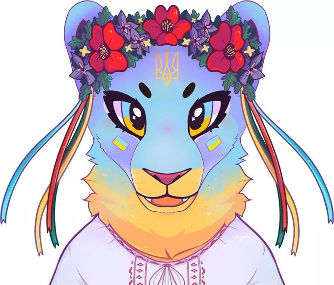 Ukraine as a Lion Vtuber .PSD file to use ✨ (link in comments)