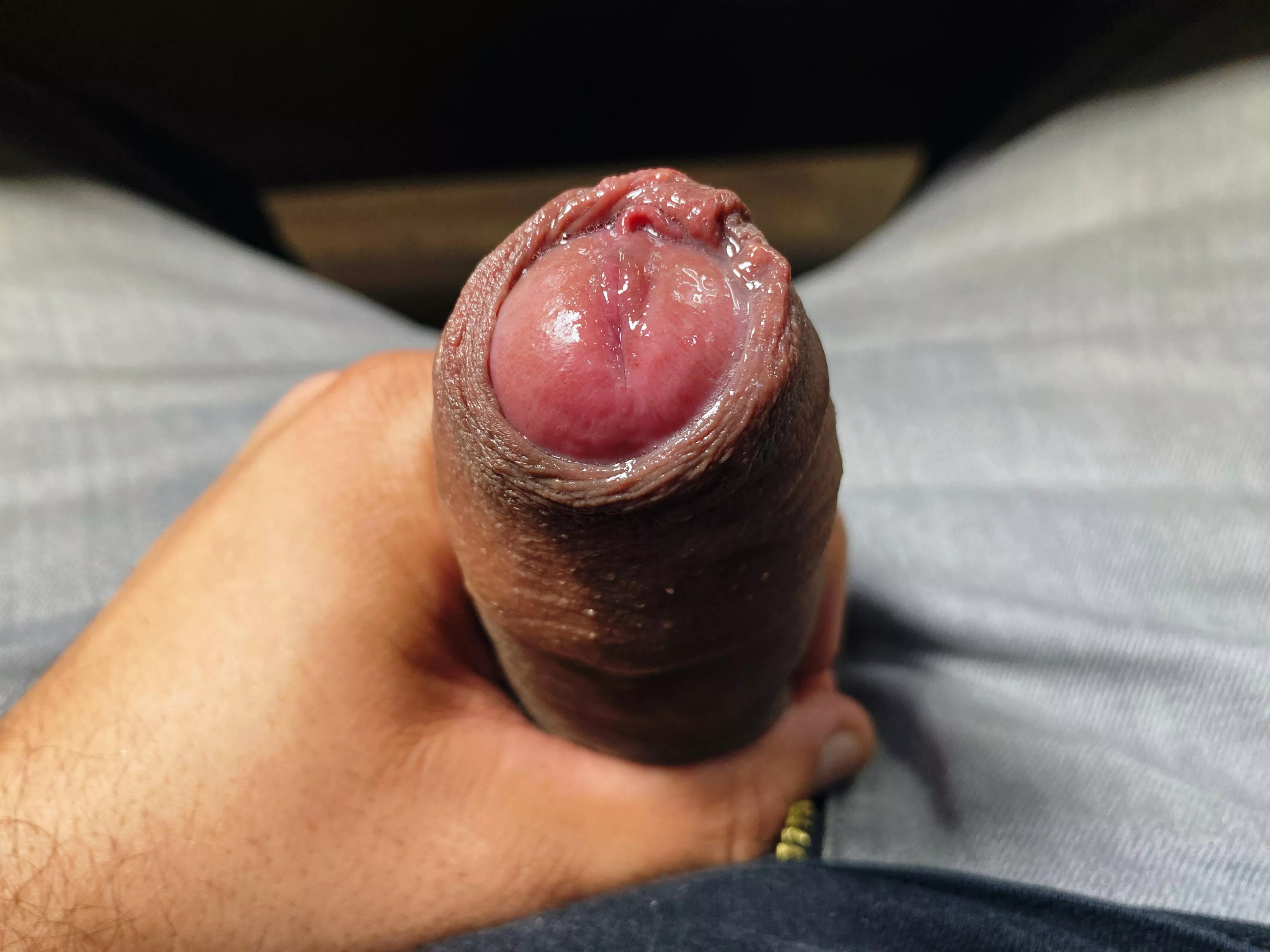 Wanna lick some pre-cum from uncut Indian dick??