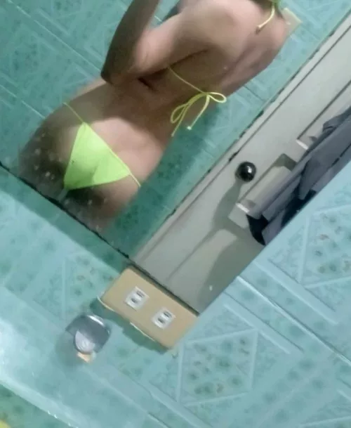 Wearing my gf bikini