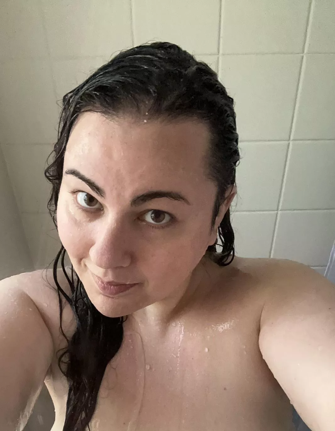 Wet shower selfie.