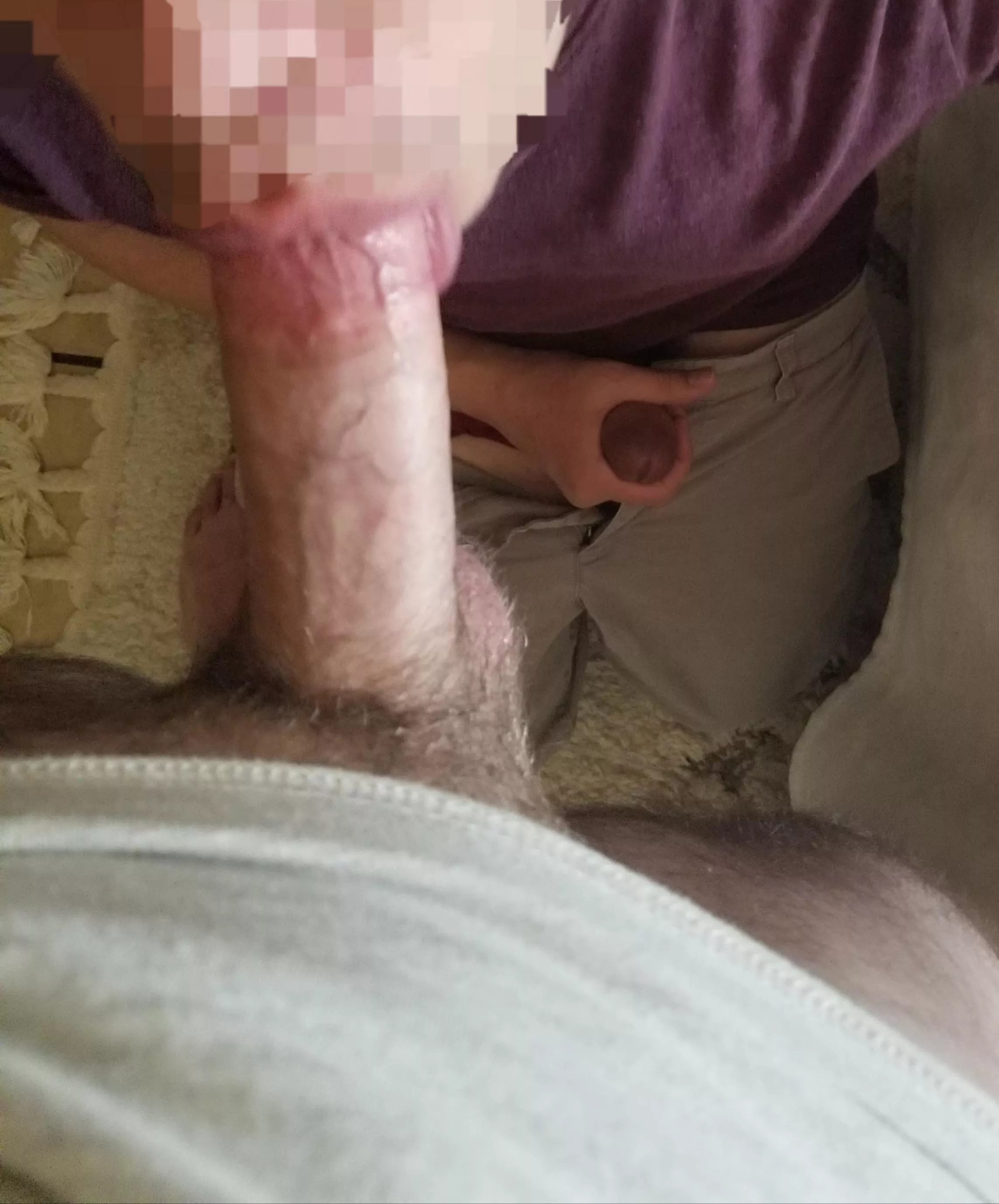 Worshipping my cock