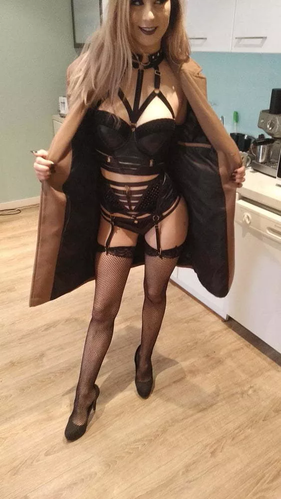 A masochistic smile getting ready for public