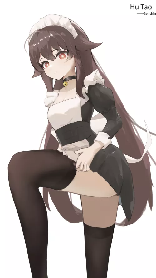 Hu Tao in maid outfit [Genshin Impact]