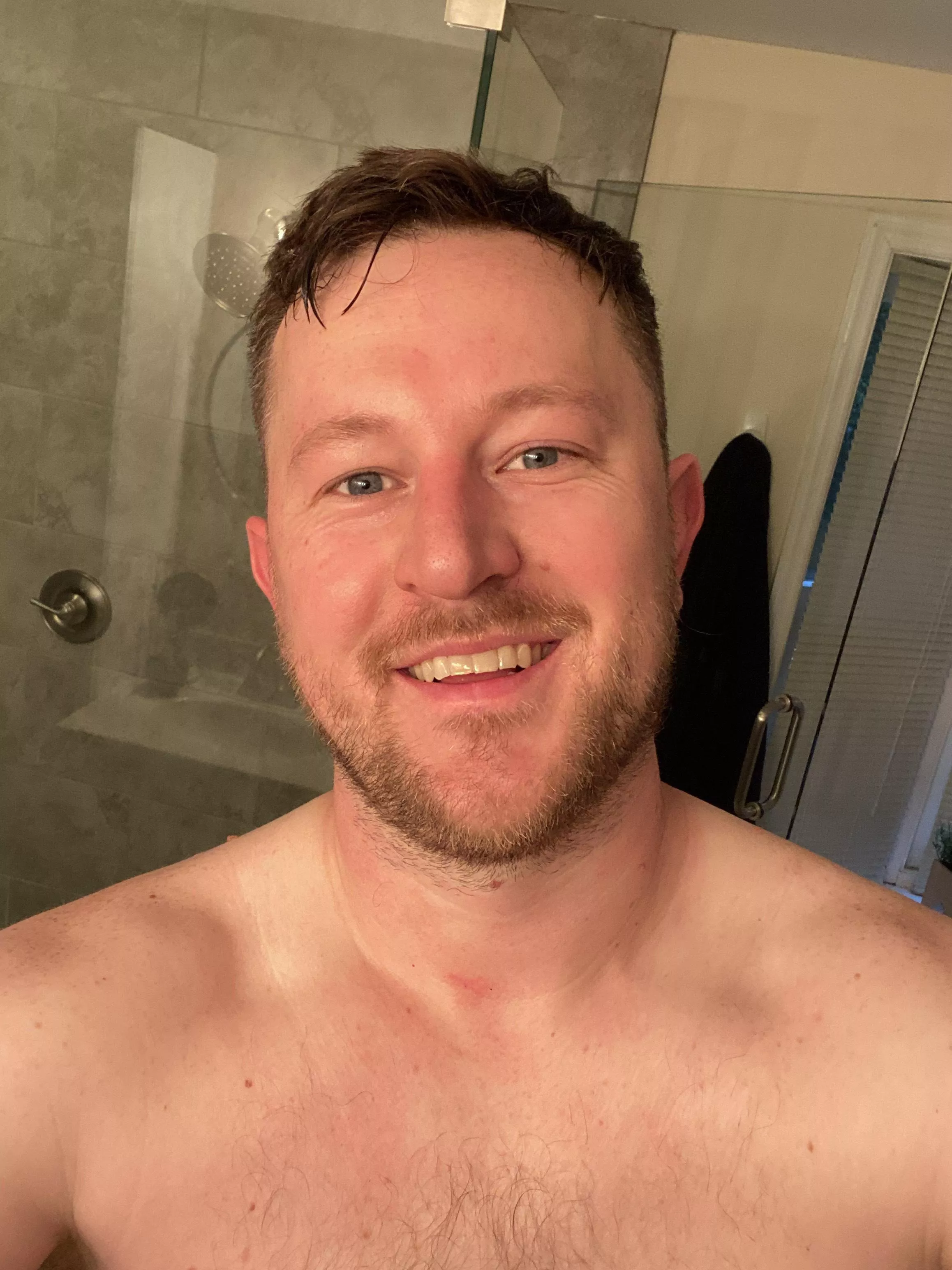 Tall enough to have to duck in most showers (hope you don't mind face)