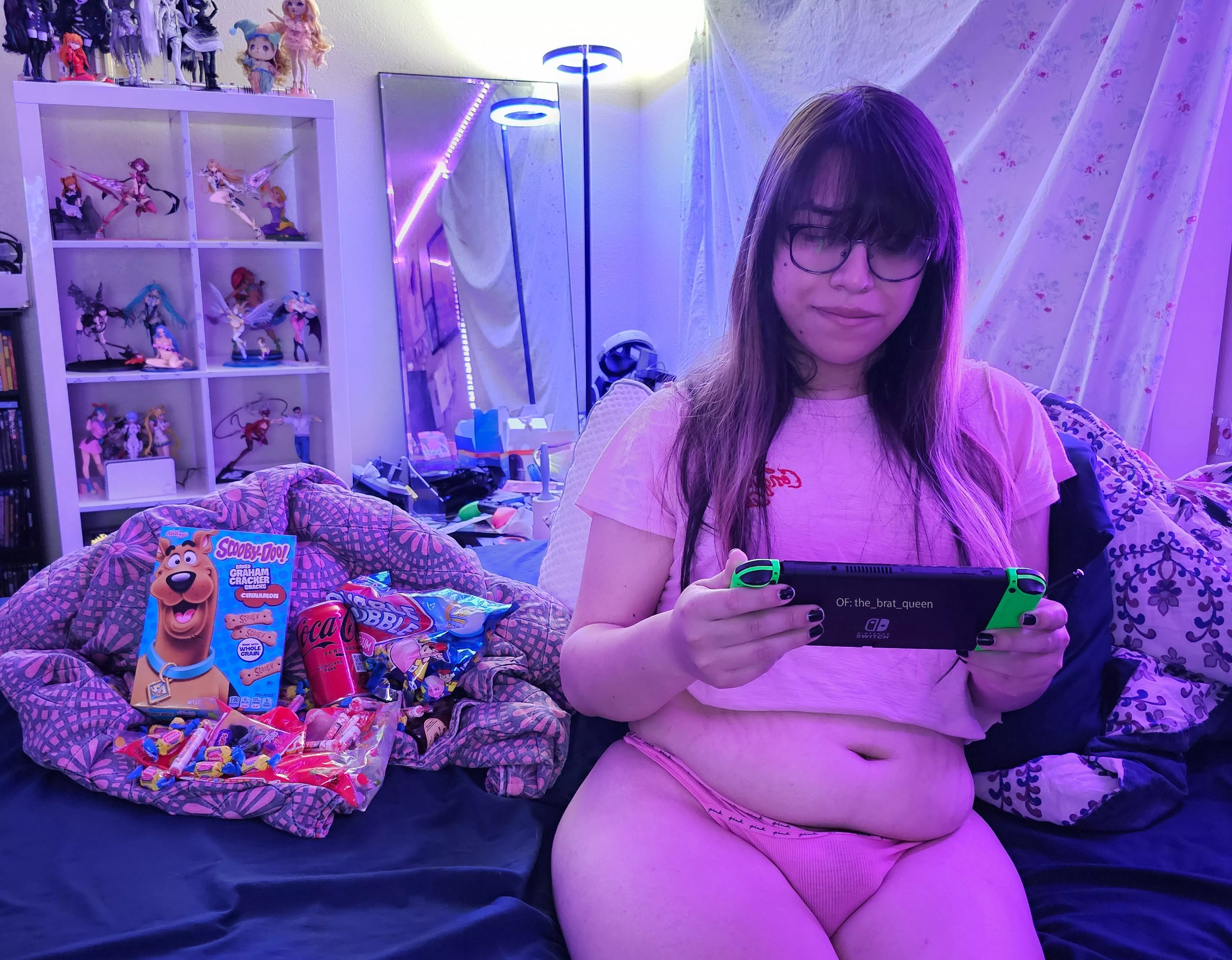 Gamer girl in her natural habitat