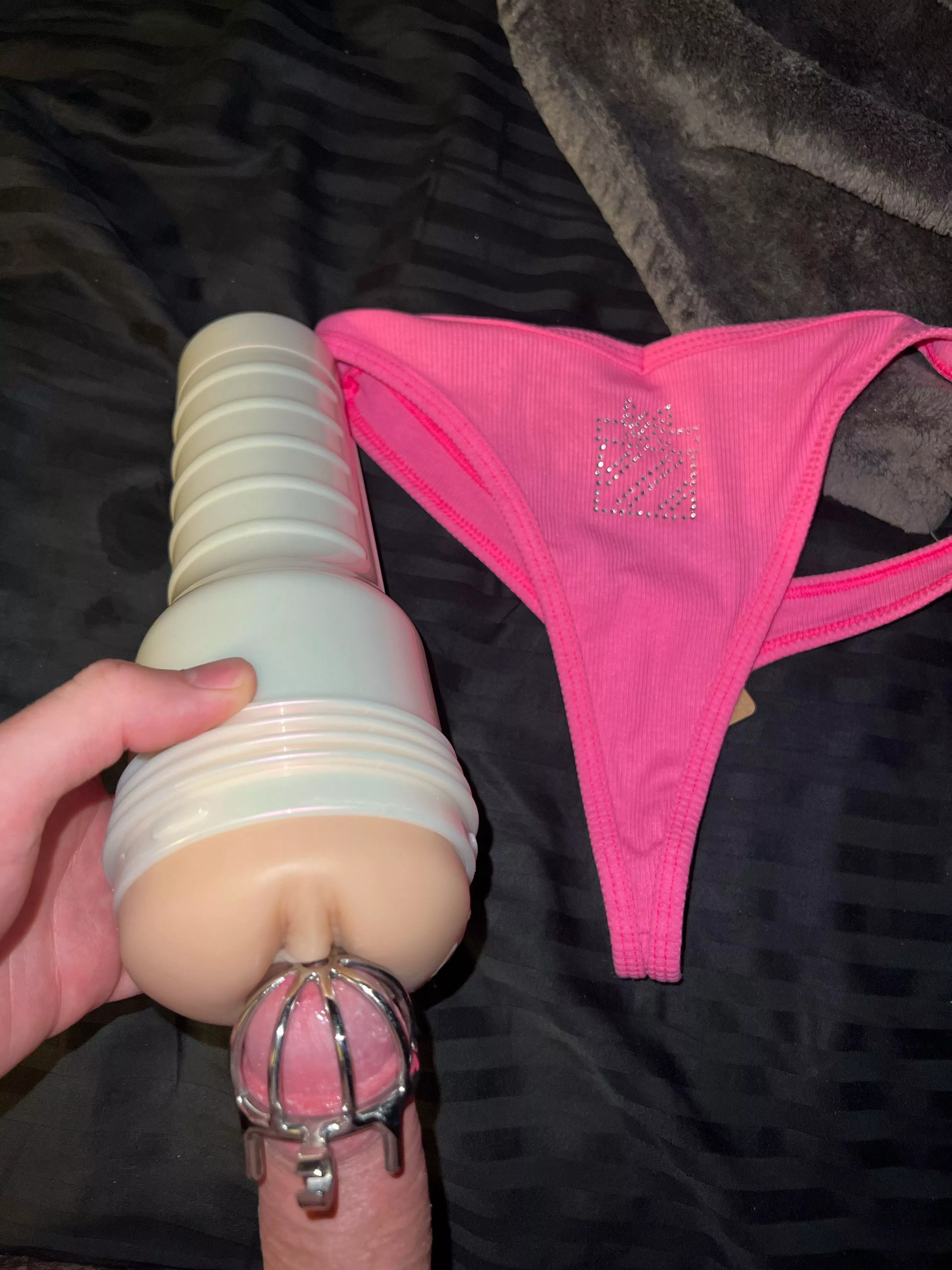 I was allowed two strokes in Riley Reid’s pussy. Than she called and told Lilian he must be caged and wear pink panties for disrespecting my pussy