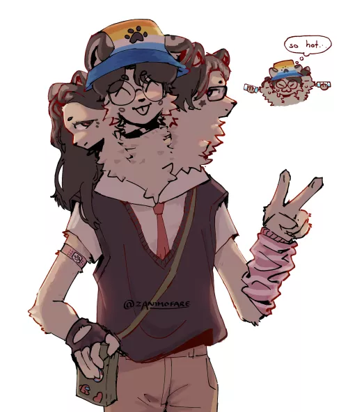 made a snow leopard cerberus oc