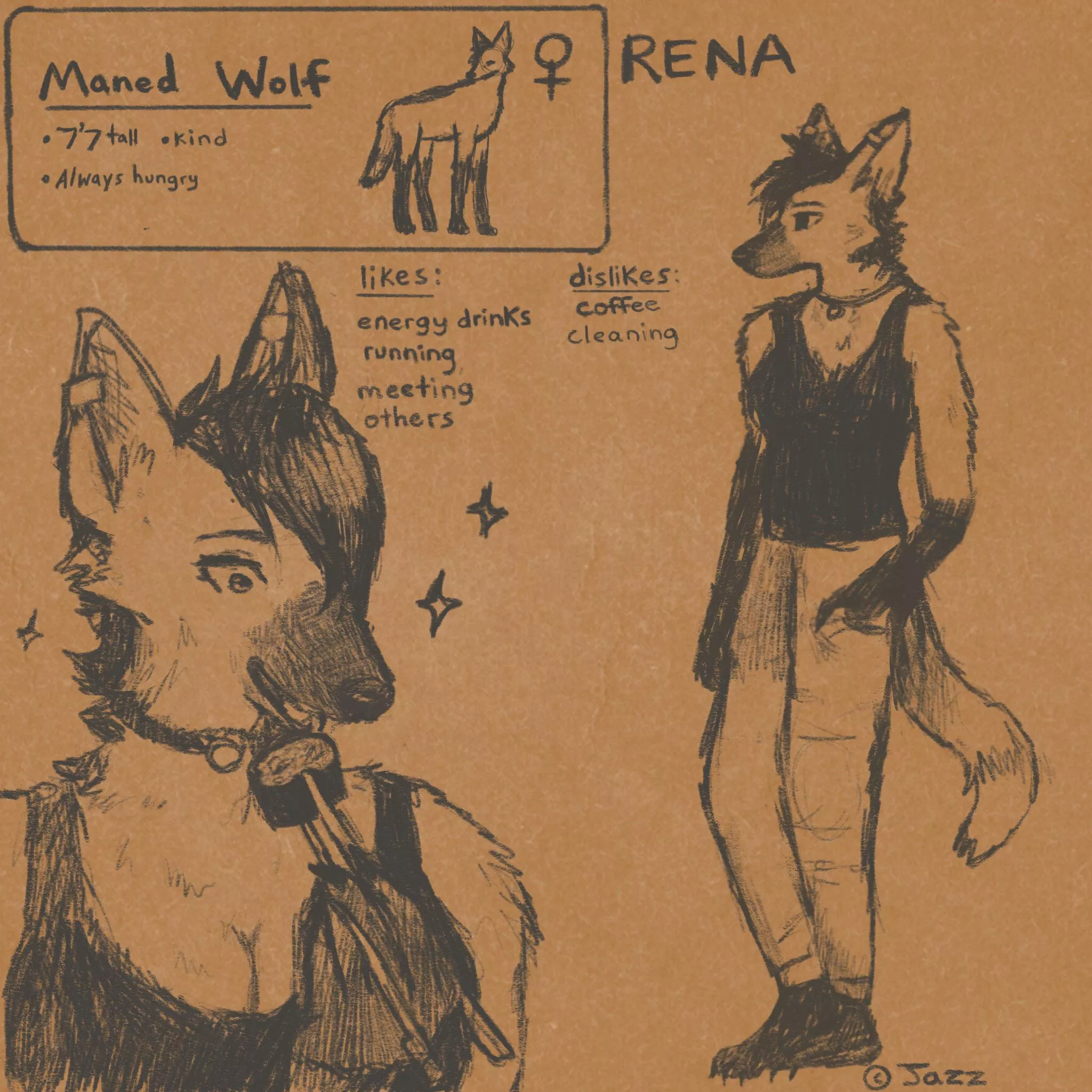 One of my first sonas, Rena! (Art by me)