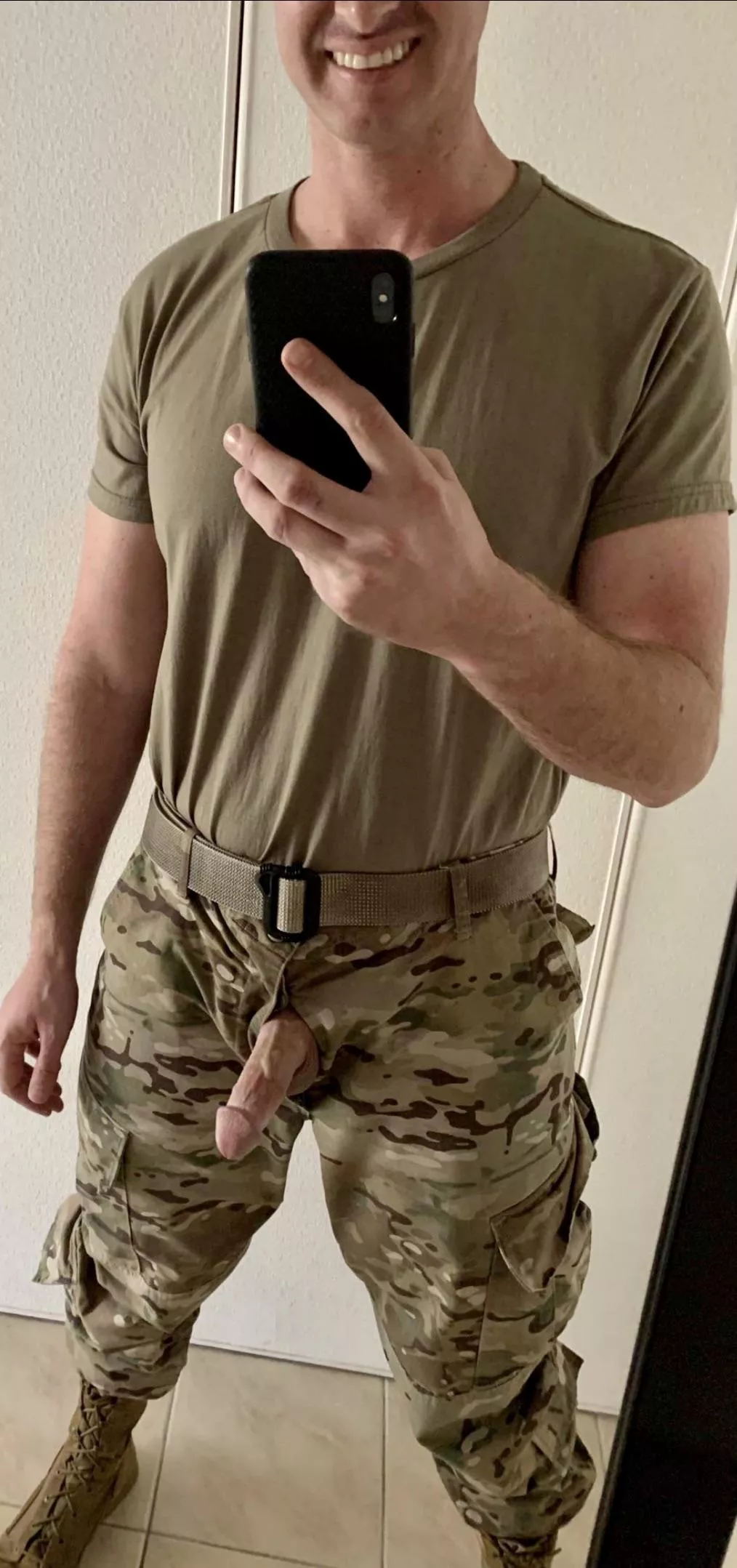 Ready for my uniform inspection ma’am! I hope no disciplinary actions come out of this!