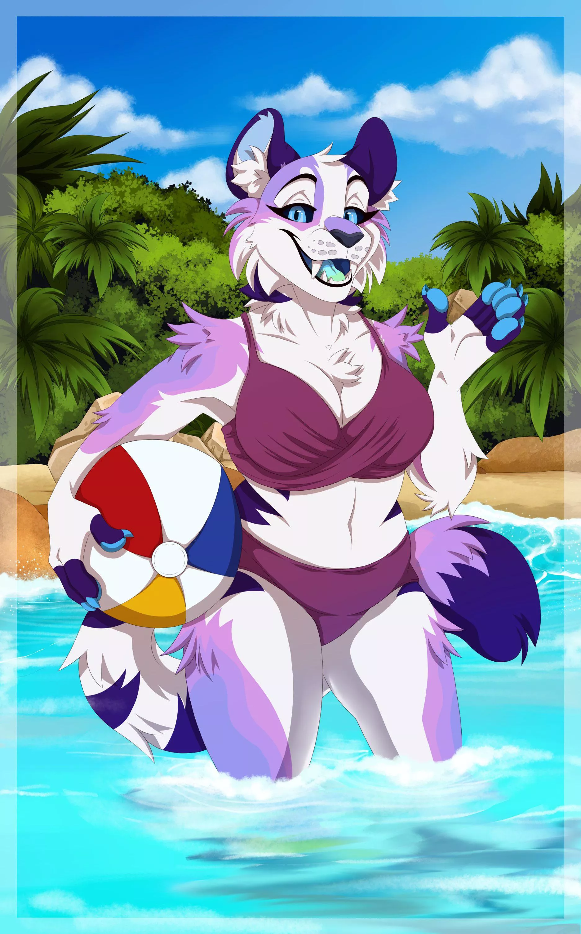 Beach Kitty 🏝️ (art by Shilohyeen)