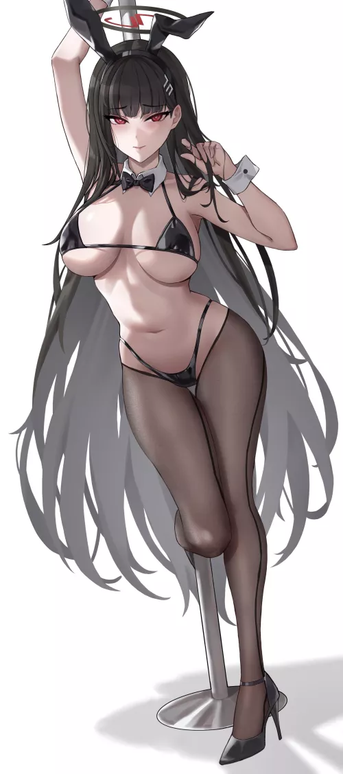 Black bikini and stockings [Blue Archive]