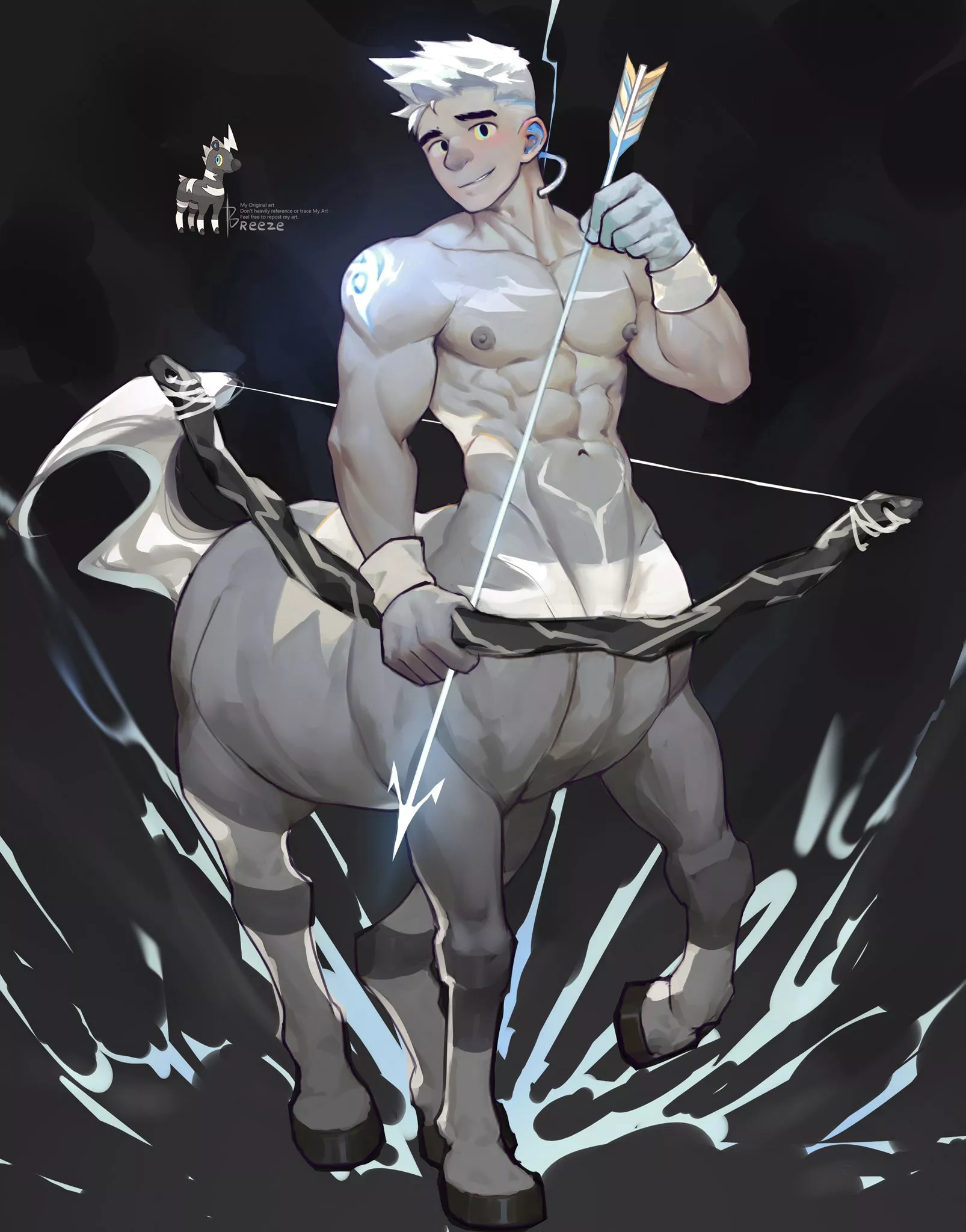 @BreezeM18's Pokemon personification（55) blitzle。From commission。Ride up and go hunting!