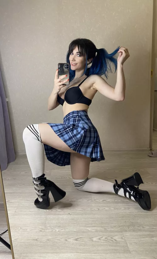 [F] I just can't imagine my school uniform without my heels 💜