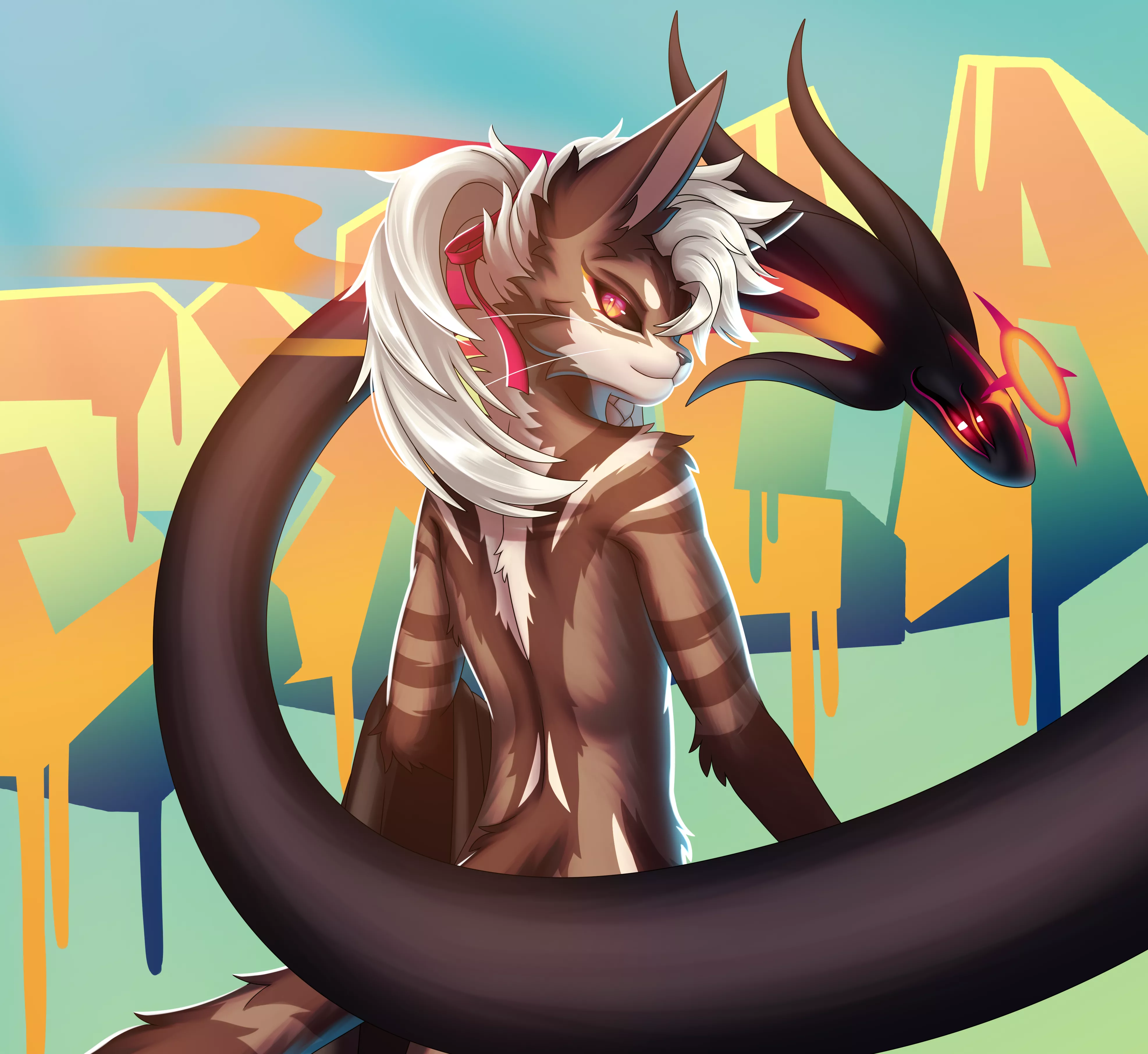 First time drawing my new sona Exia~ (Art by me @grimspore (my comms are open btw!))