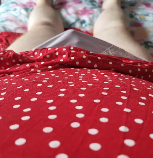 Getting excited in dress and panties