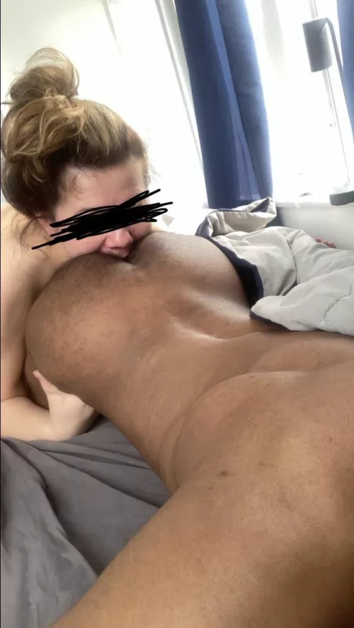 Girl feasting on a black ass