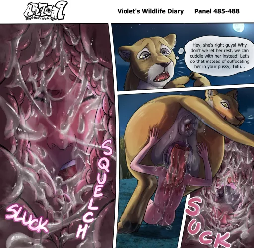 Her face pushed inside lioness's sloppy coochie (artca9)