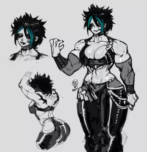 New muscle goth mommy by (@Alesz01)