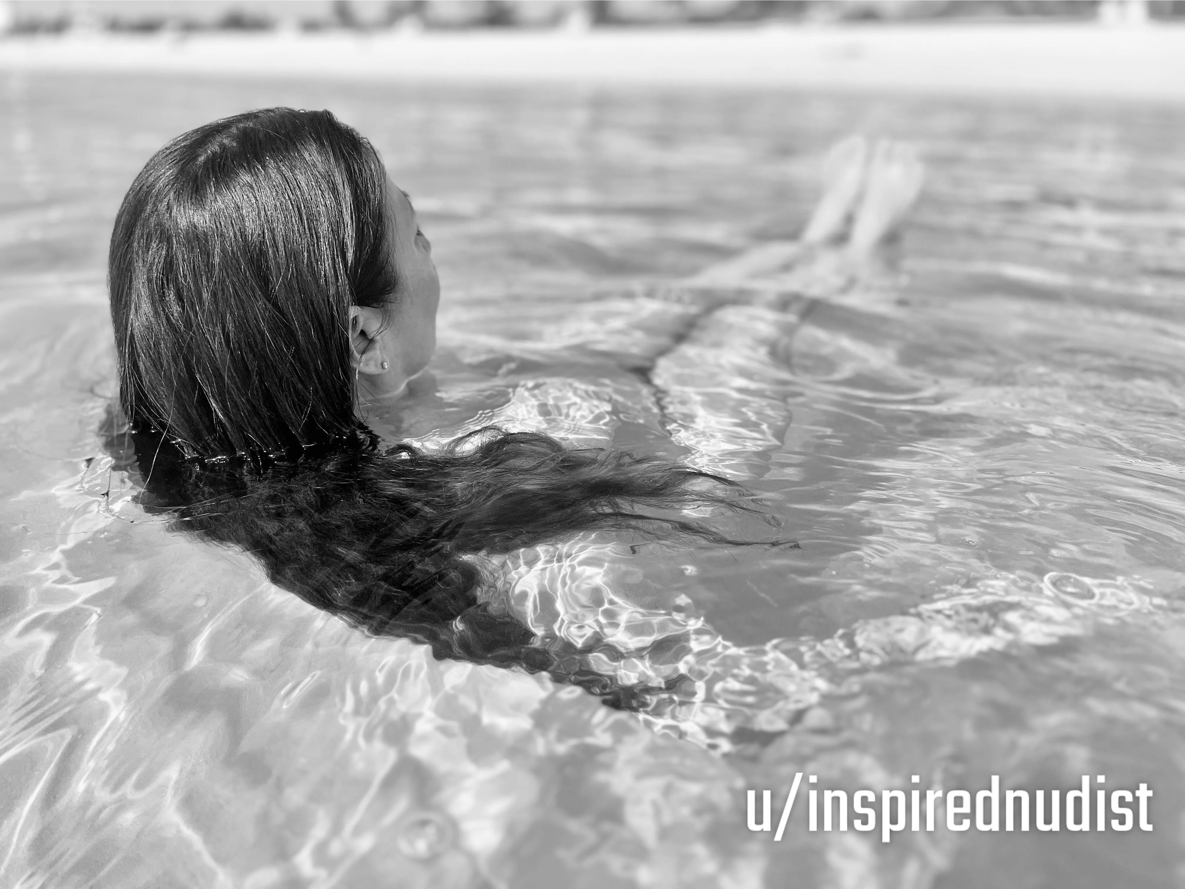 Nothing but water, clear and calm.