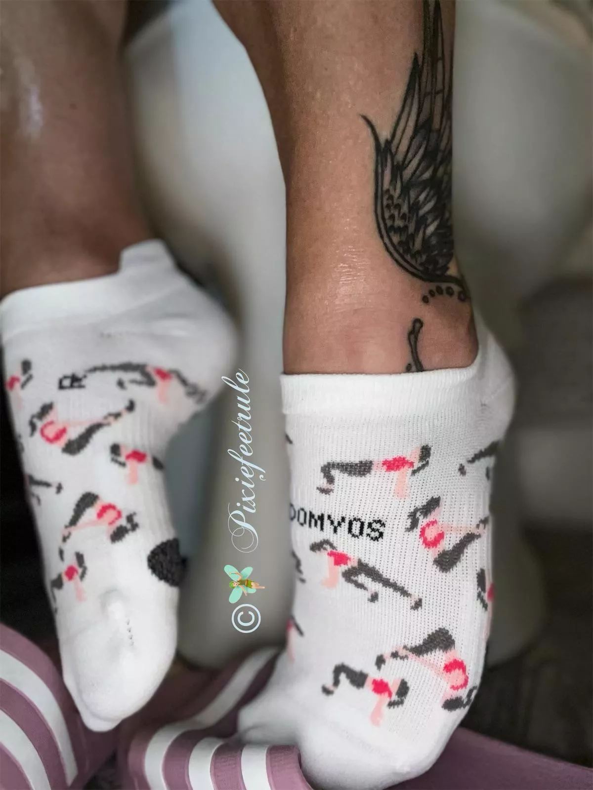 Potty break in my new socks. How cute are they?