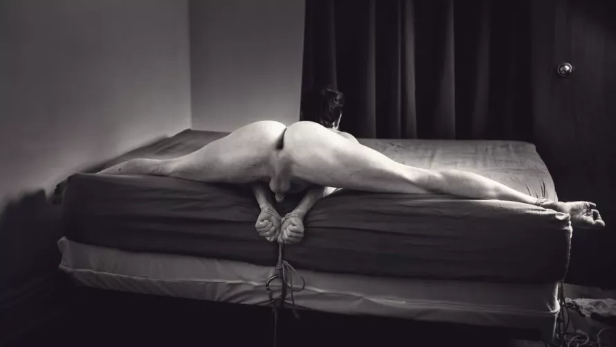 Spread wide and prepped for relentless caning [m]