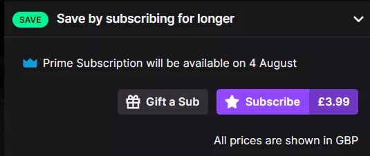 Unable to subscribe to a twitch channel, I have just linked my amazon account with my twitch and it states I must wait till the 4th August before I can sub to anyone. Does anyone know why?