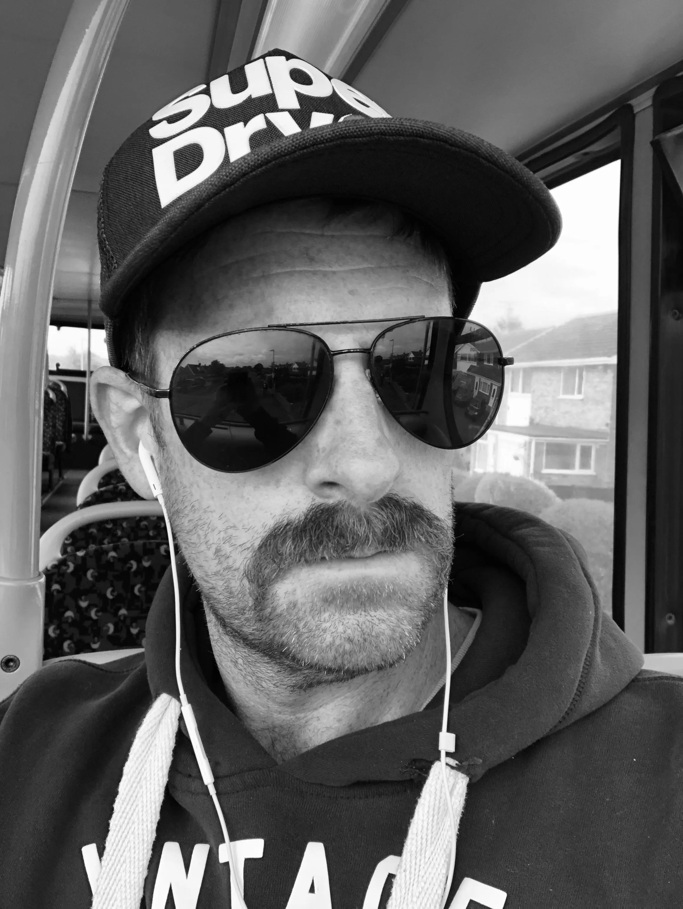 Daddy riding top deck