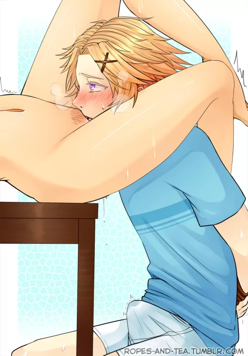 Eating up like a good boy