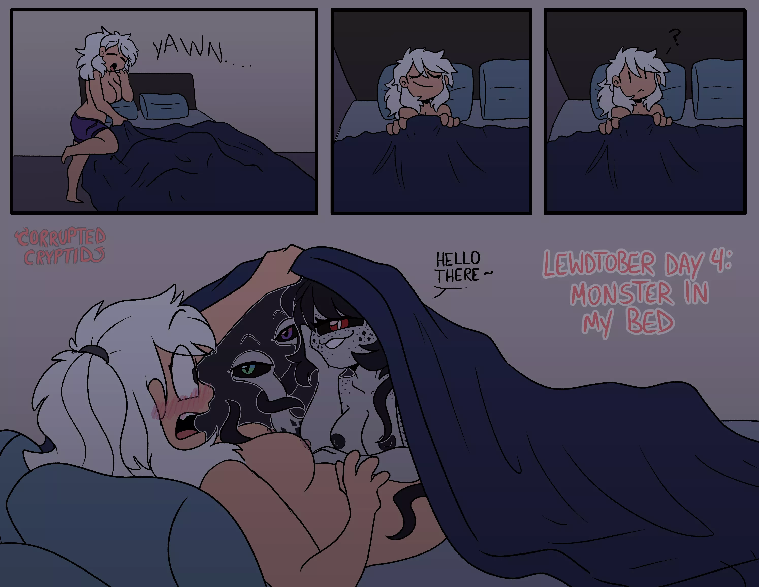 Is that a tentacle monster under your sheets or are you just happy to see me? (CorruptedCryptid)