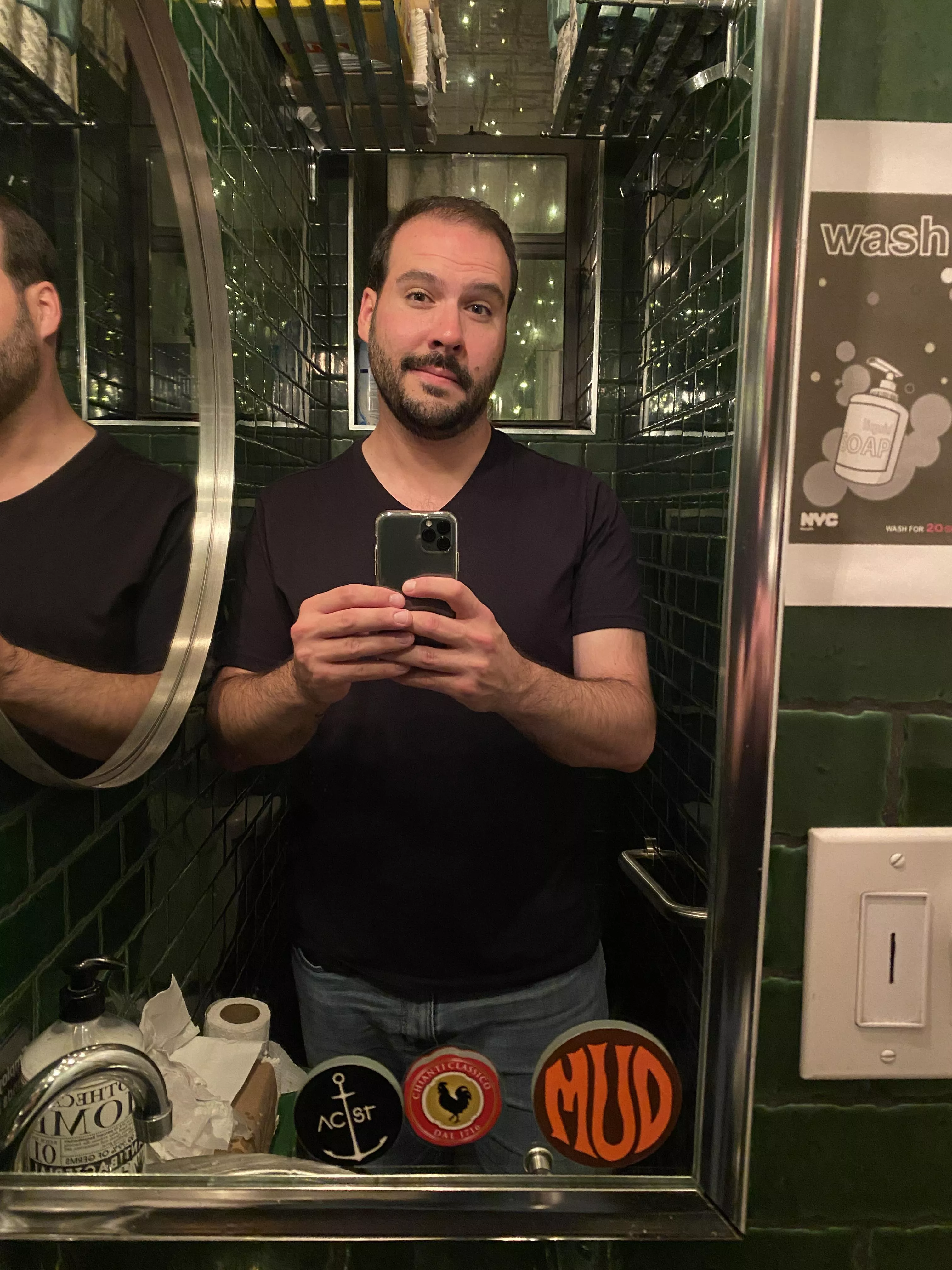 Obligatory buzzed bar bathroom pic. Am I doing it right?