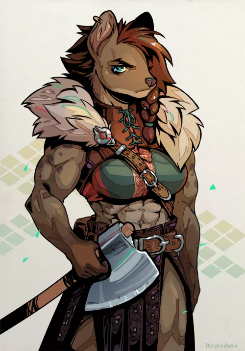 She's grumpy and she has an ax (art by me)