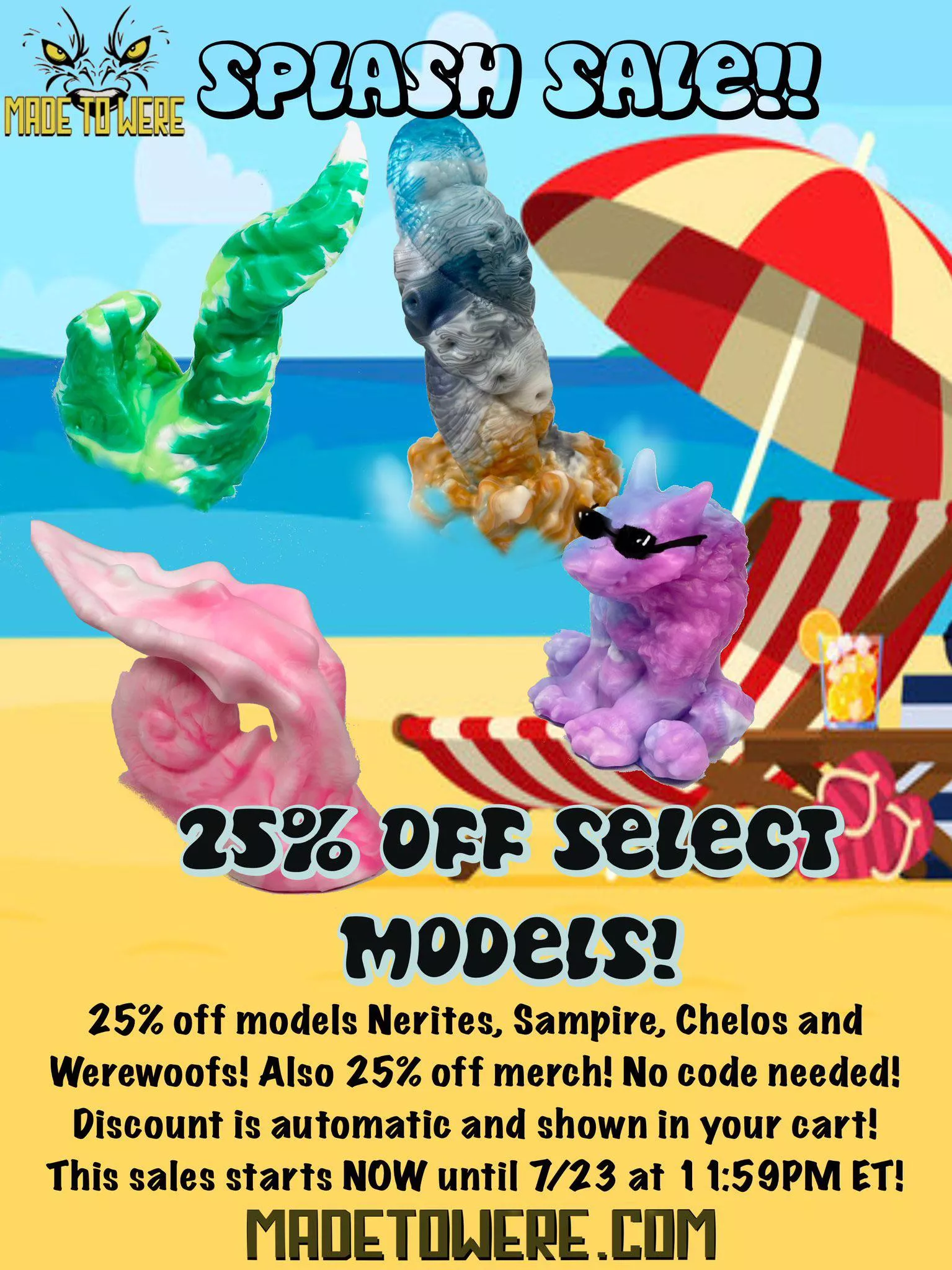 We’re having ‘Splash Sale’ of 25% off on select models until Sunday night! Check them out at madetowere.com