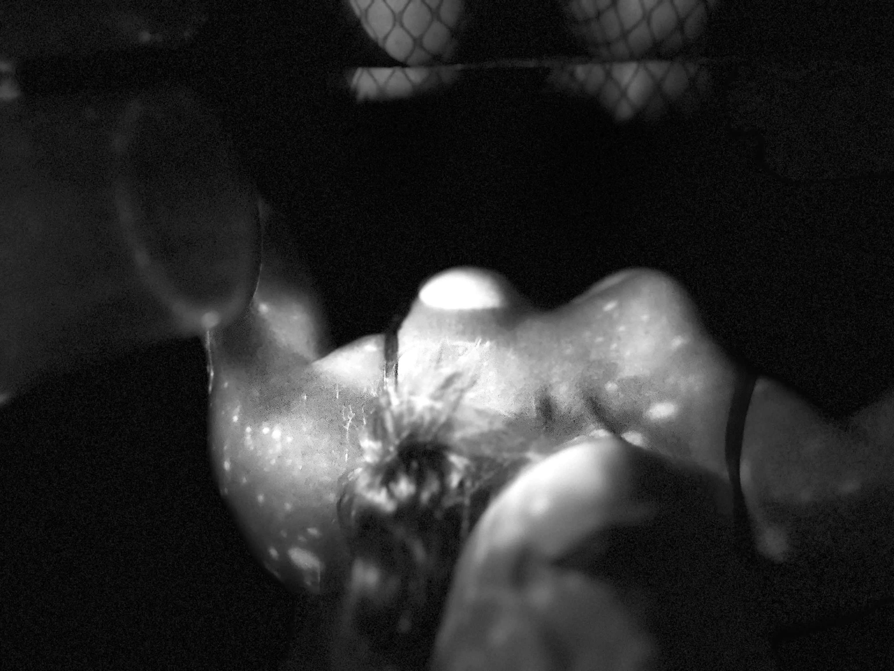 A mirror. One light. B&W.