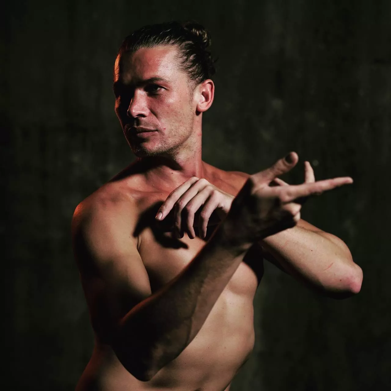 Divine body and romantic look.