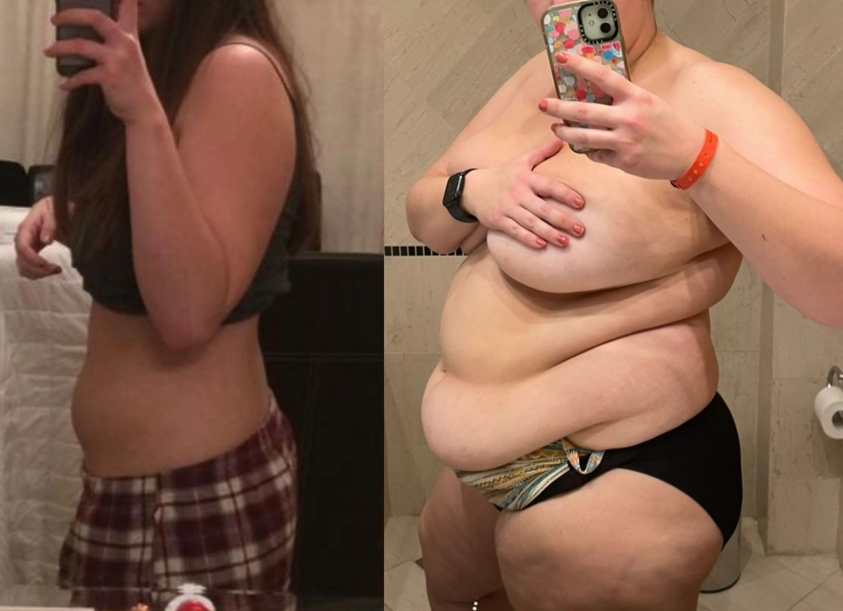 Love seeing how fat my gut has gotten from the side