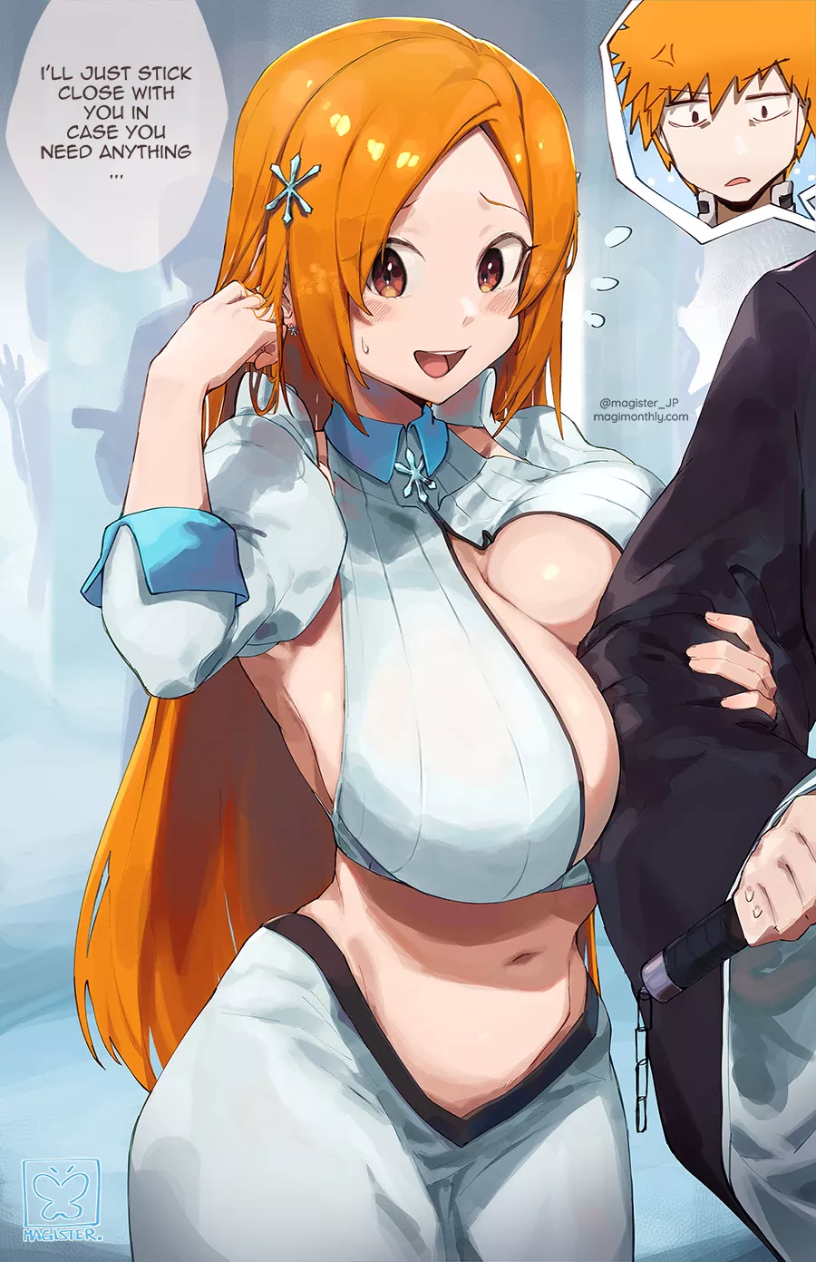 Orihime escorting Ichigo (Magister) [Bleach: The Thousand-Year Blood War]