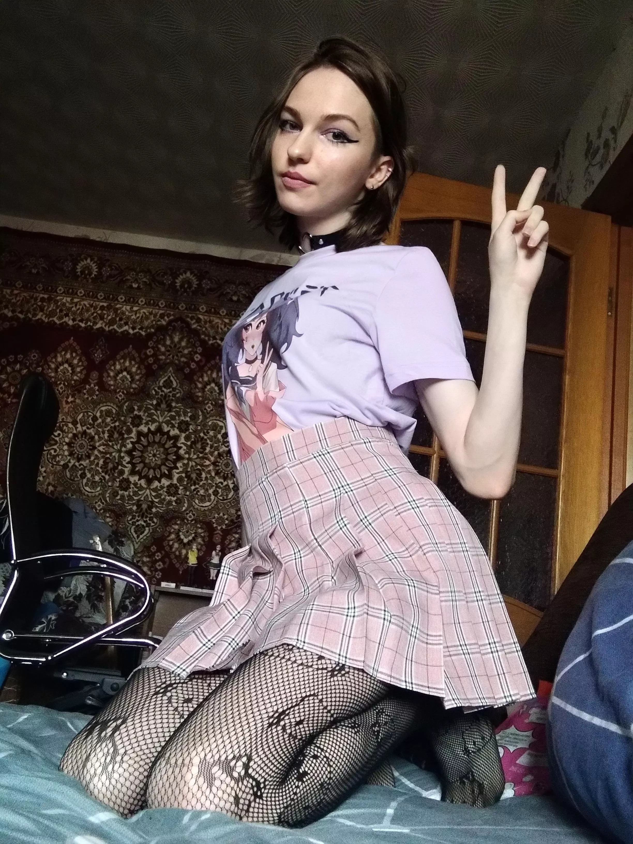 Sharing the happiness of buying a new girly t-shirt 💜