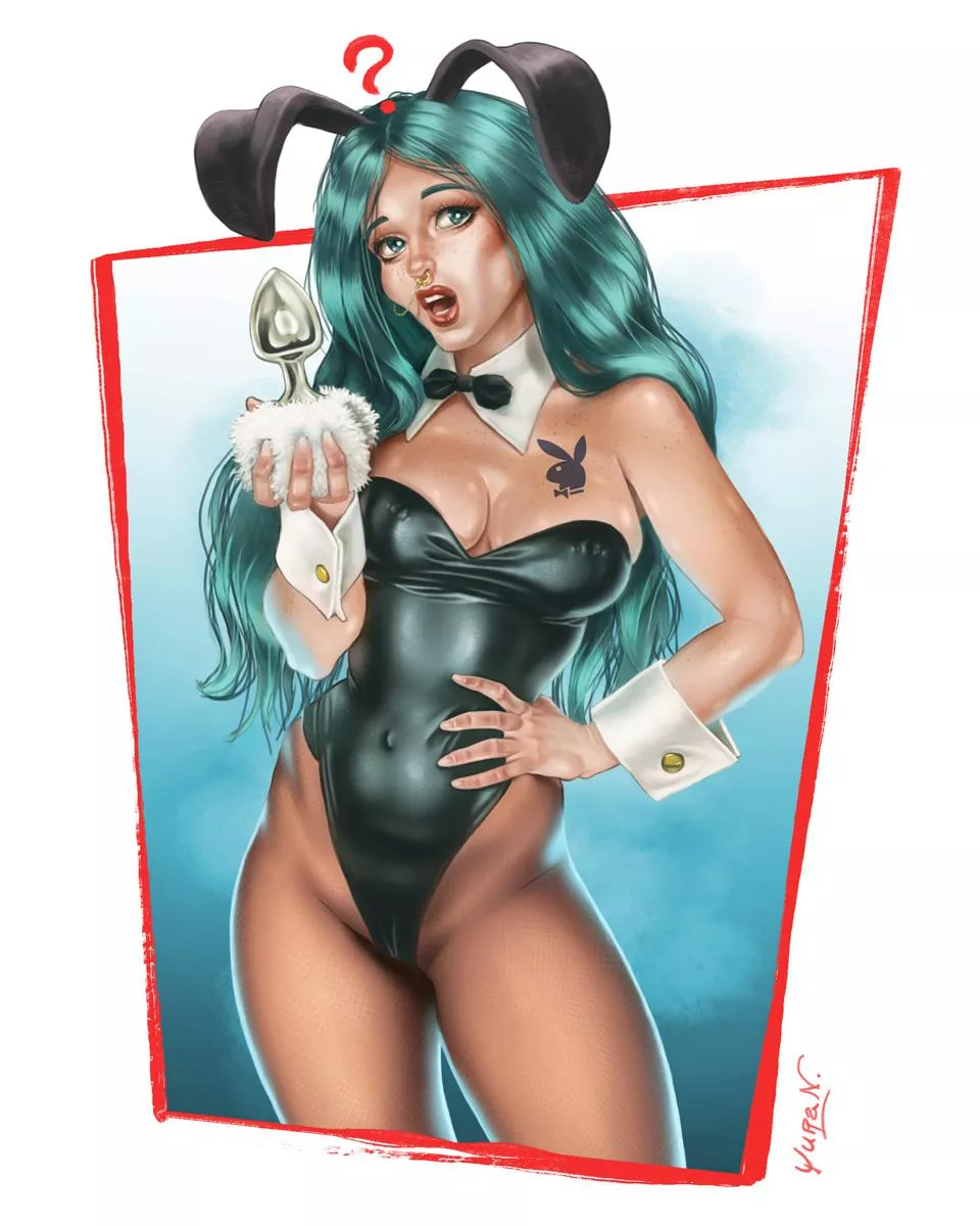 Bunnygirl with butt plug [Yuranart]
