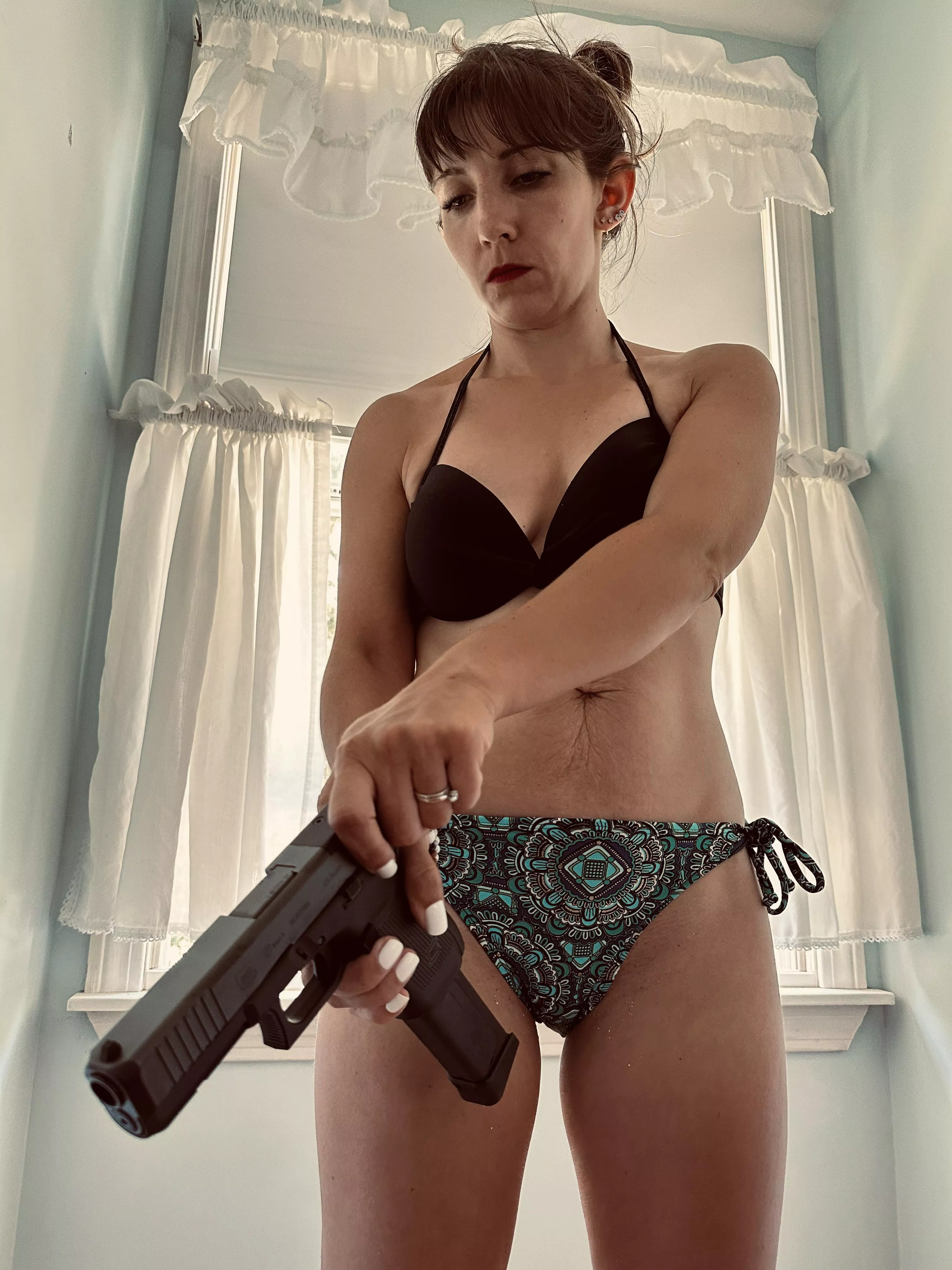 Messy buns and guns 🙌 My Glock 21 Gen 5